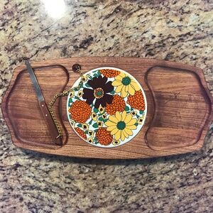 Vintage flower  MCM Charcuterie board
